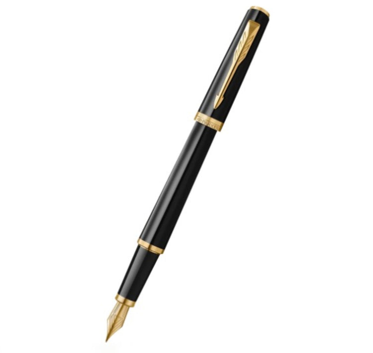 Parker Meridian Fountain Pen in Black with Gold Trim - Fine