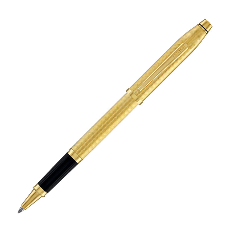 Cross Century II Selectip Rollerball Pen in Polished 23K Gold-Plated Engraved Diamond Pattern
