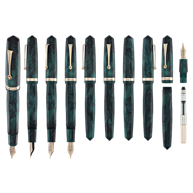 OMAS Studio Fountain Pen in Smeraldo Elegante with Rose Gold Trim