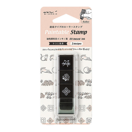 Midori Paintable Roller Stamp in Cat & Landscape