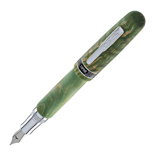 Conklin 1898 Stabilized Wood Fountain Pen in Matte Green with Chrome Trim - Limited Edition