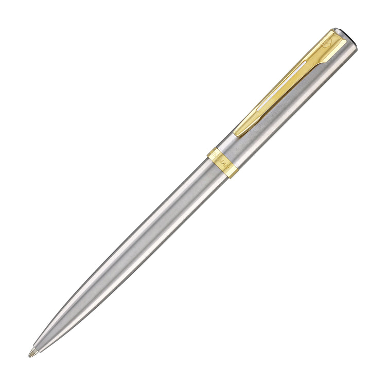 Waterman Impression Ballpoint Pen in Stainless Steel with Gold Coated