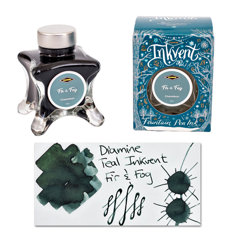 Diamine Inkvent Teal Edition Chameleon Bottled Ink in Fir & Fog - 50 ml