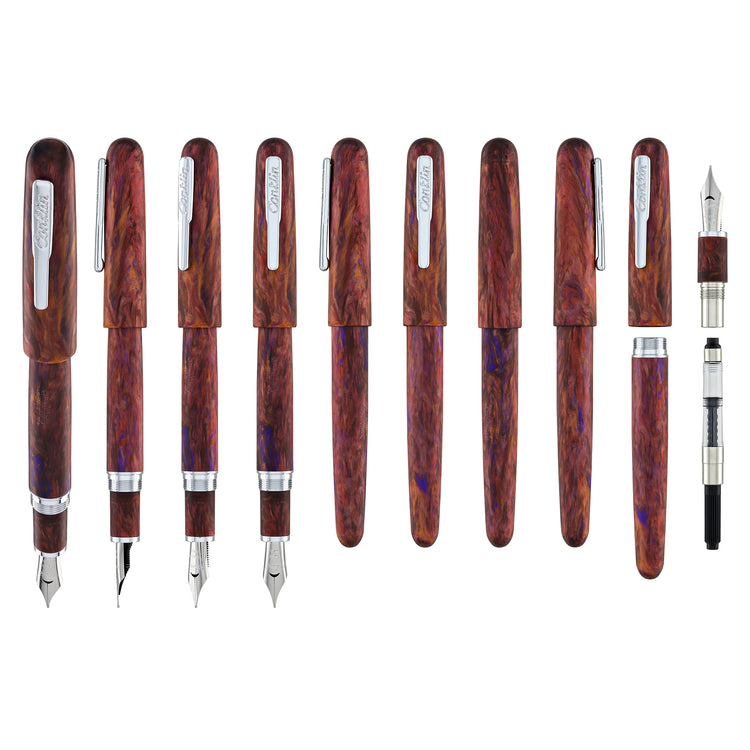 Conklin Streamline Fountain Pen in Matte Sunset Medley with Chrome Trim - Limited Edition