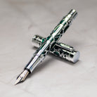 Conklin Endura Deco Crest Fountain Pen in Green with Chrome Trim
