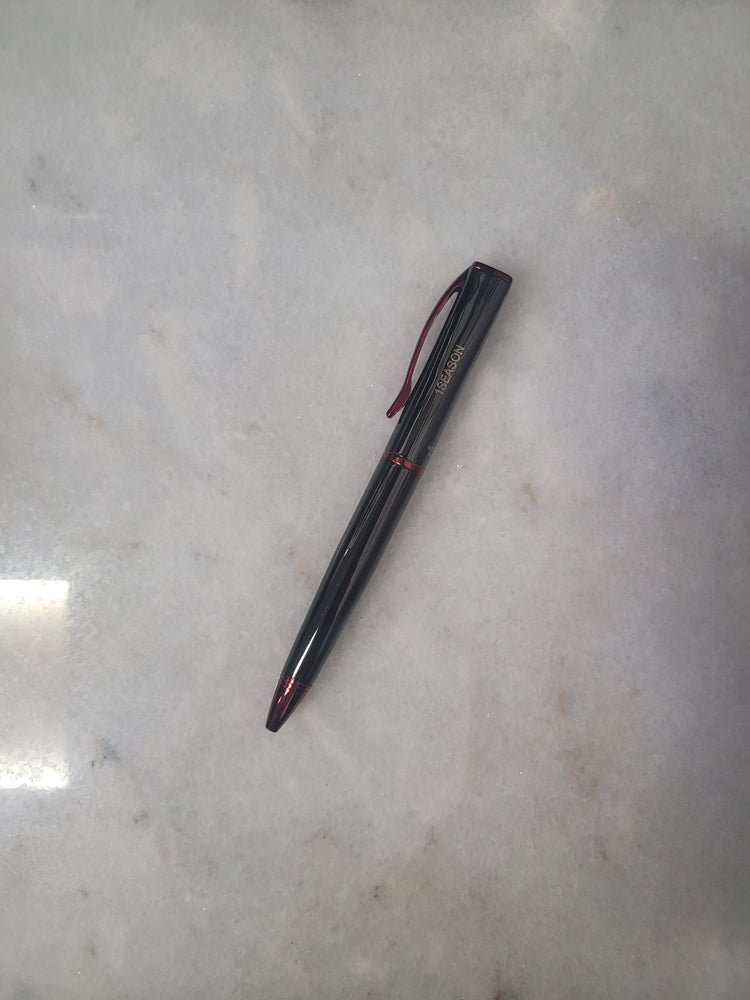 Misfit Item 0073 Monteverde Impressa Ballpoint Pen in Gunmetal with Red Trim