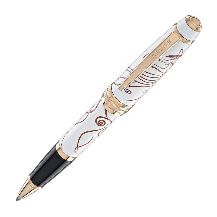 Cross Bailey Zodiac Year of the Horse Selectip Rollerball Pen in White Lacquer with Roee Gold Plated Appointments