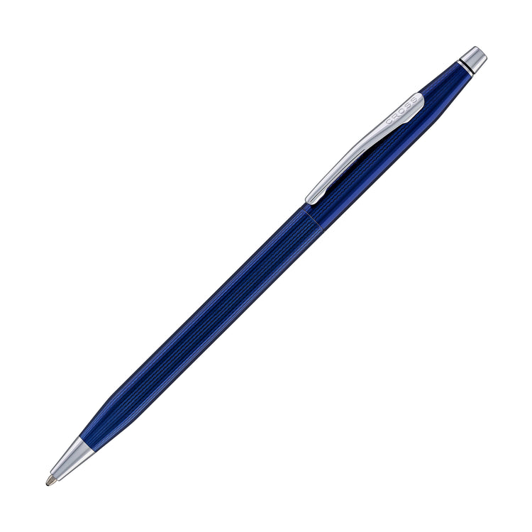 Cross Classic Century Translucent Cobalt Blue Engraved Diamond Pattern Ballpoint Pen