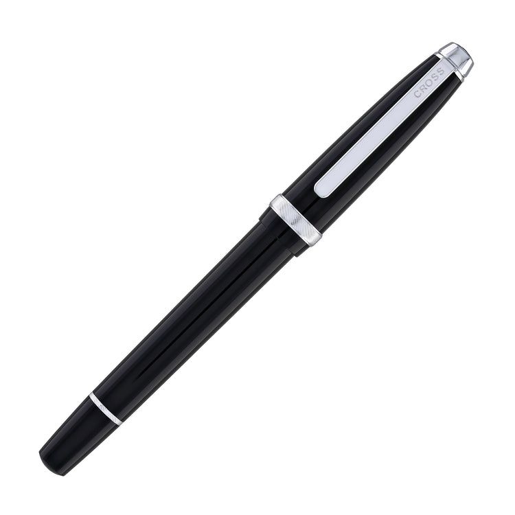 Cross Lume Fountain Pen in Obsidian Black with Polished Chrome Appointments - Medium Nib