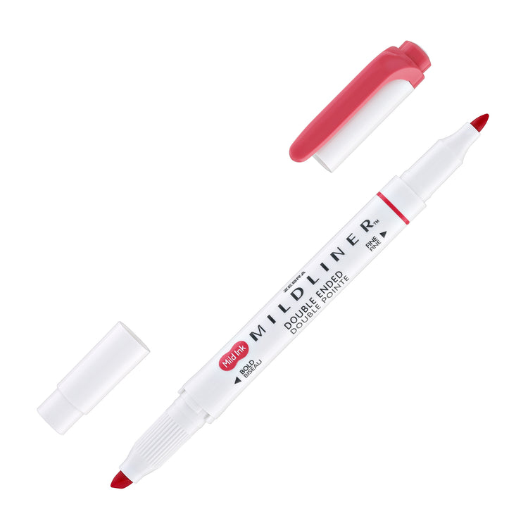 Zebra Mildliner Dual-Tip Highlighter in Red