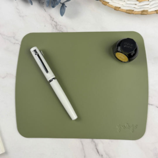 Girologio Repurposed Leather Travel Mat in Sage Green