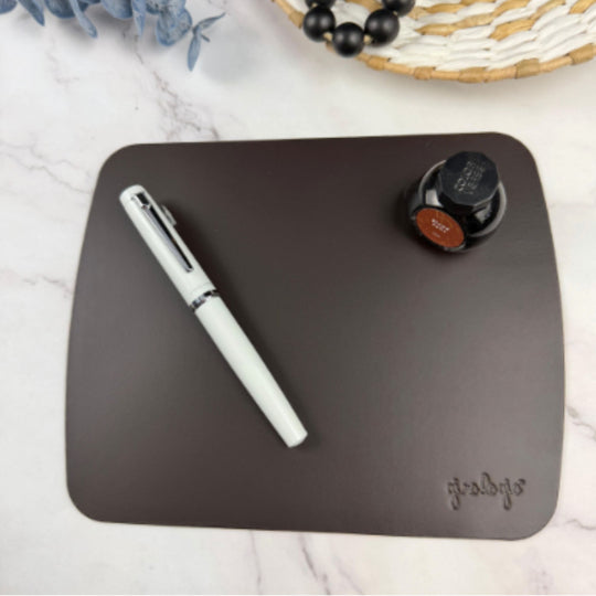 Girologio Repurposed Leather Travel Mat in Dark Brown