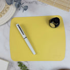Girologio Repurposed Leather Travel Mat in Light Yellow