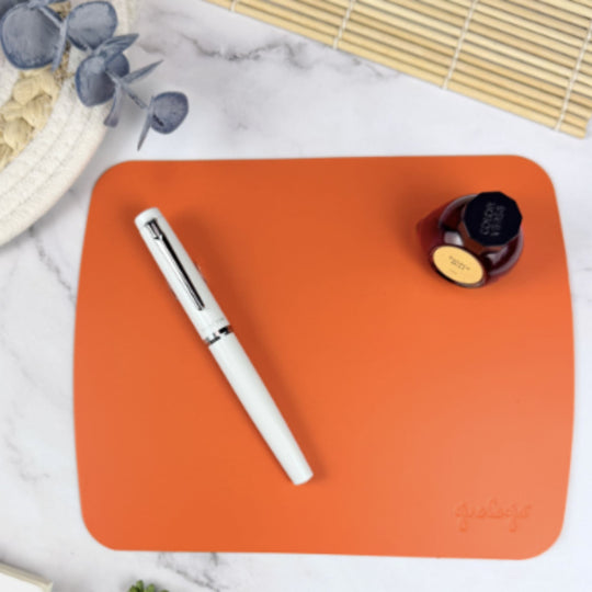 Girologio Repurposed Leather Travel Mat in Orange
