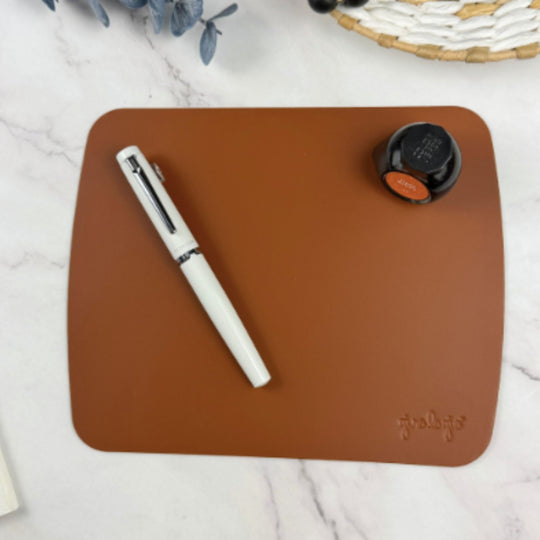 Girologio Repurposed Leather Travel Mat in Cognac