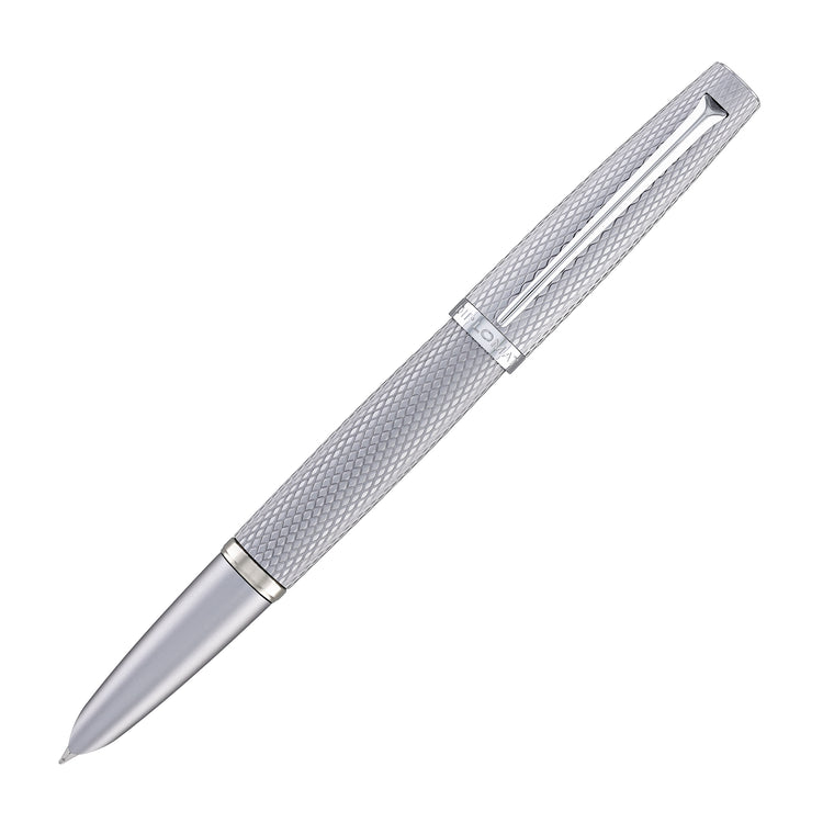 Diplomat Viper Fountain Pen in Silver Guilloche - Fine/Medium Nb