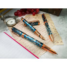 Conklin Endura Deco Crest Ballpoint Pen in Demo Blue with Rosegold Trim - CLO