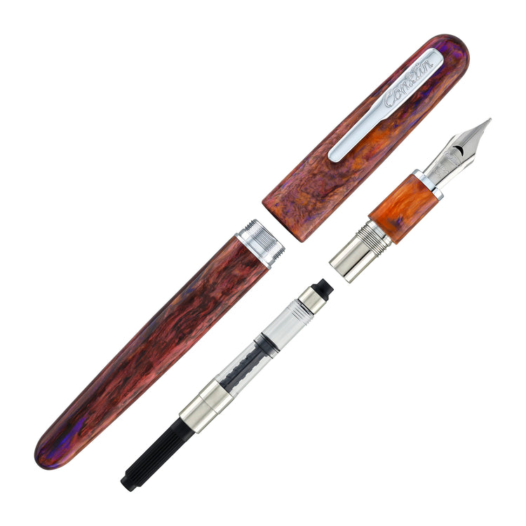 Conklin Streamline Fountain Pen in Glossy Sunset Medley with Chrome Trim - Limited Edition