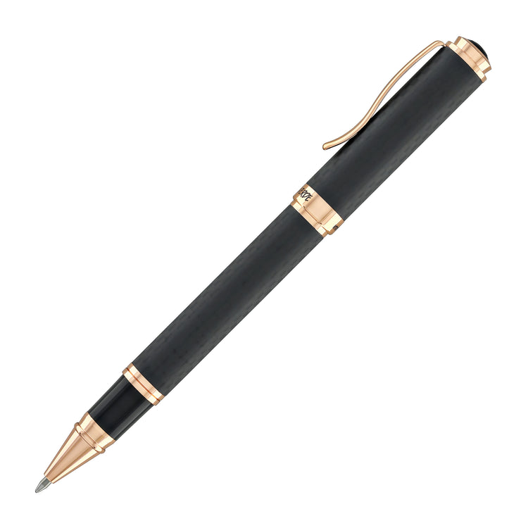 Monteverde Innova Rollerball Pen in Matte Carbon with Rosegold Trim