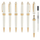 Cross Bailey Ballpoint Pen Pearlescent White Lacquer with Rose Gold Trim