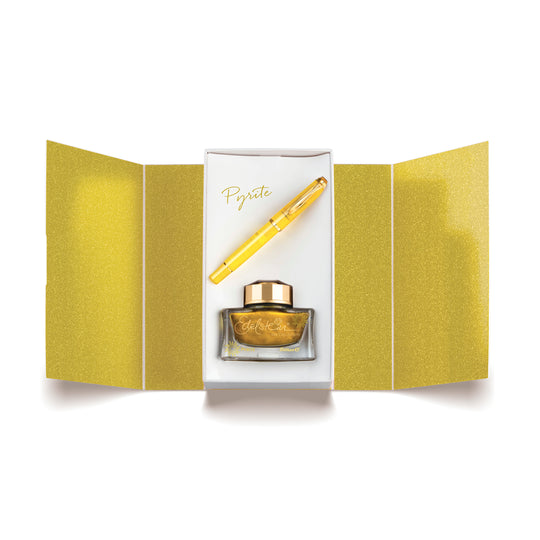 Pelikan Classic M200 Fountain Pen and Edelstein Ink Set in Pyrite