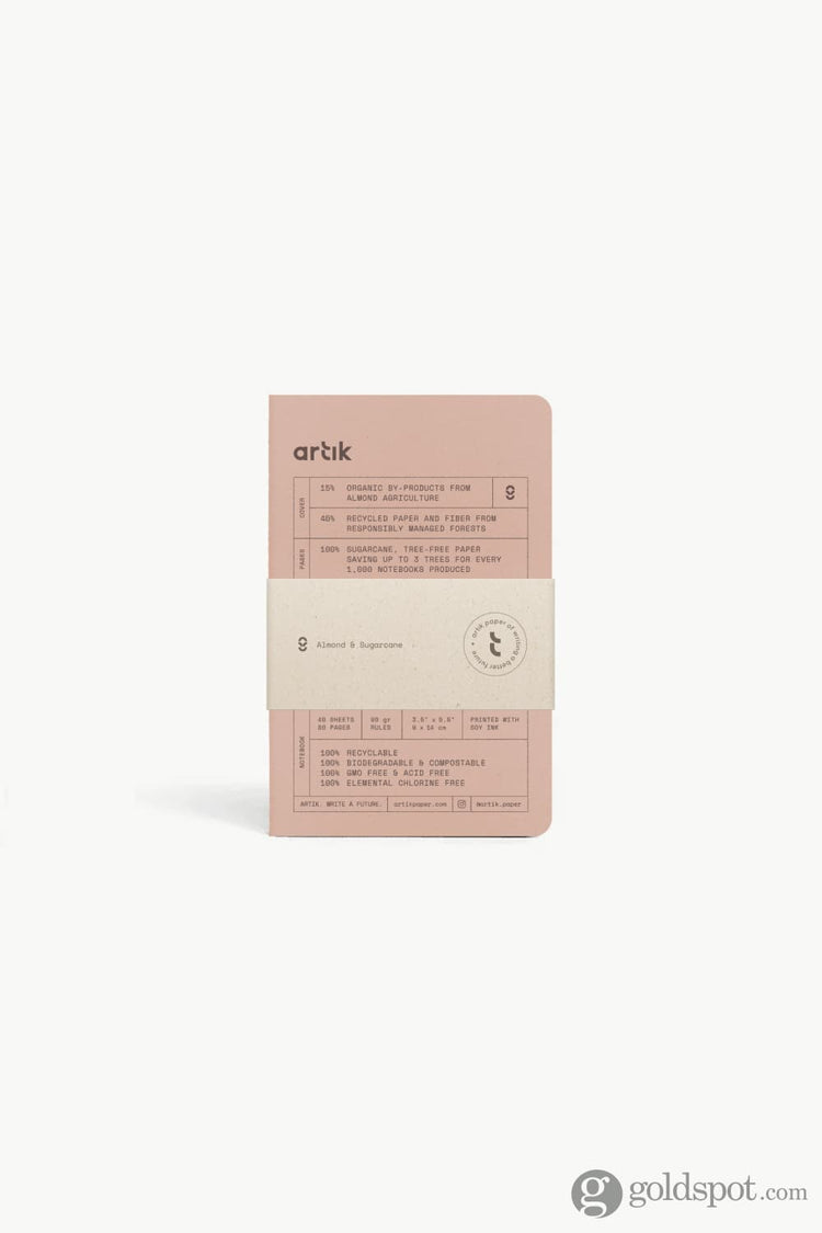 Artik Pack Of 3 Pocket Singer Sewn Notebooks in Almond Lined Notebooks Journals
