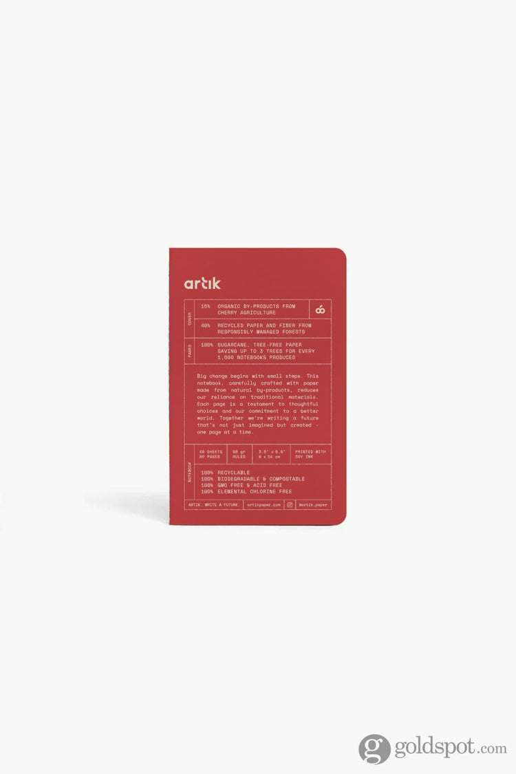 Artik Pack Of 3 Pocket Singer Sewn Notebooks in Cherry Notebooks Journals