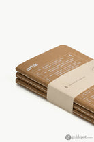 Artik Pack Of 3 Pocket Singer Sewn Notebooks in Hazelnut Notebooks Journals