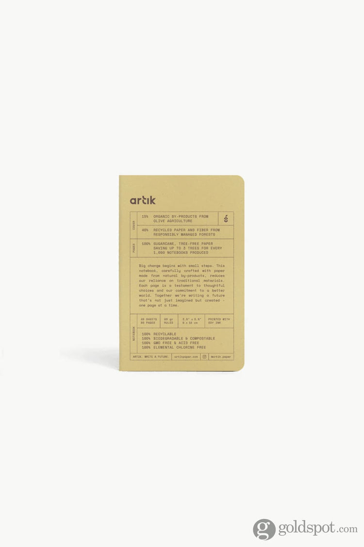 Artik Pack Of 3 Pocket Singer Sewn Notebooks in Olive Notebooks Journals