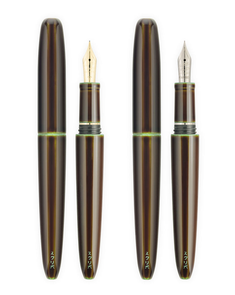 Scribo Piuma Fountain Pen in Hane Toruko with Yellow Gold Trim - Limited Edition