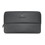 Visconti Classic Black Leather 12 Pen Case with Red Lining