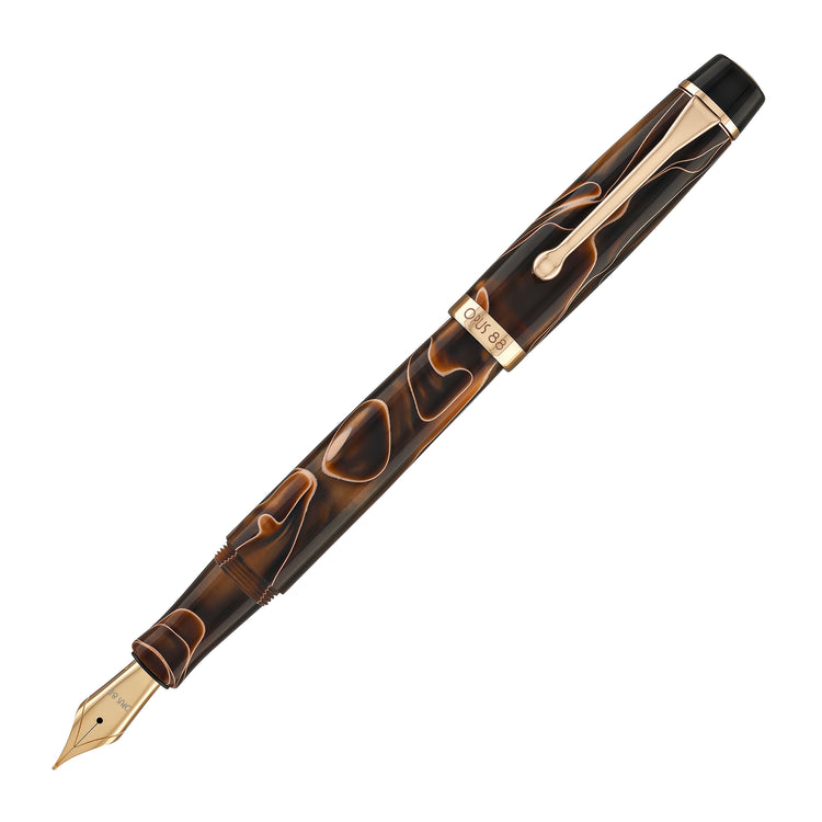 Opus 88 Harmony Fountain Pen in Brown with Rose Gold