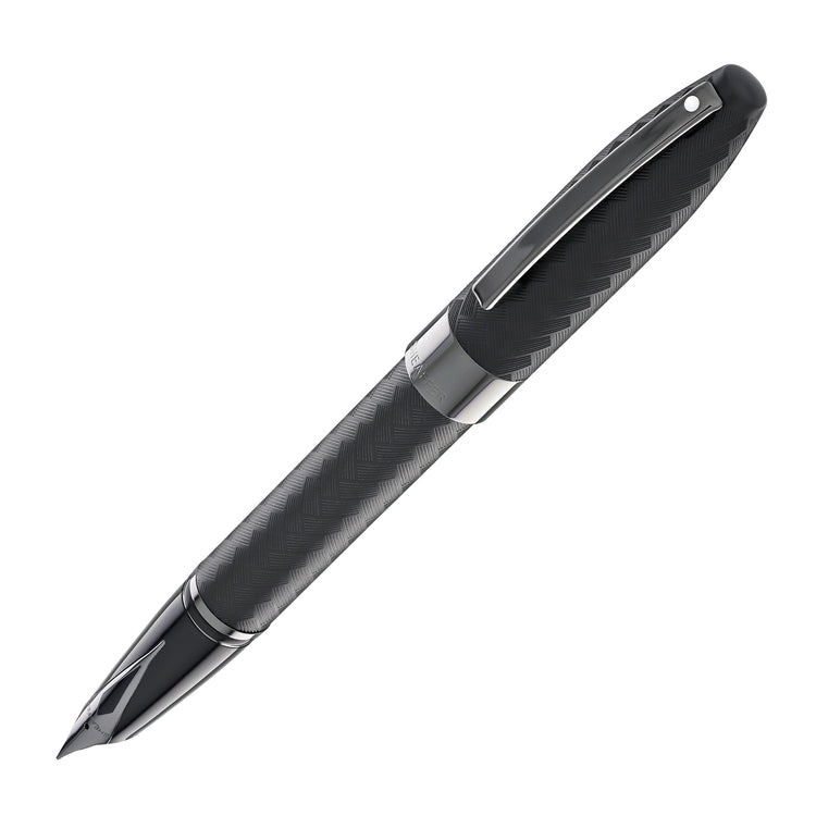 Sheaffer Legacy Chevron Fountain Pen in Matte Black with PVD Gunmetal