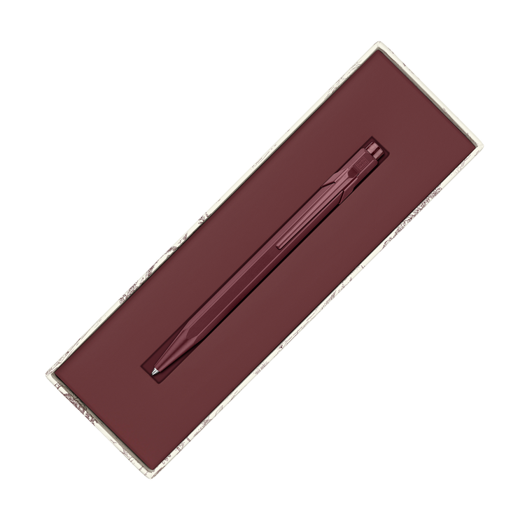 Caran d'Ache 849 Toile de Jouy Ballpoint Pen in Burgundy - Medium Point