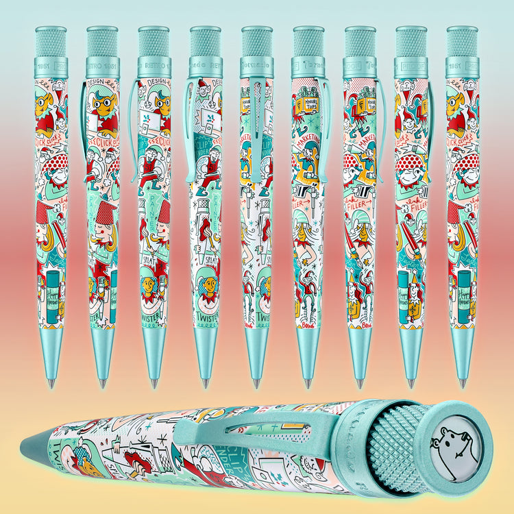 Retro 51 Goldspot Exclusive Tornado Rollerball in Elf Ink Works Artist Proof