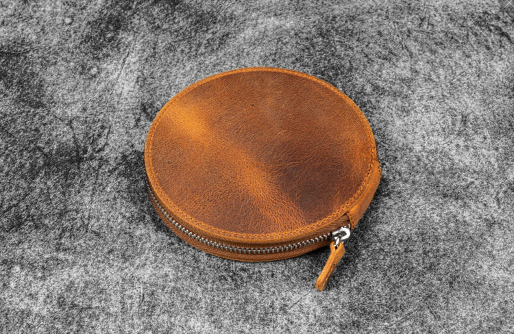 Galen Leather The Nib Circle Leather Zip Nib Case for 12 Nibs in Crazy Horse Brown