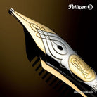 Pelikan Souveran M1000 Fountain Pen in Black & Green - 18K Gold Fine Point