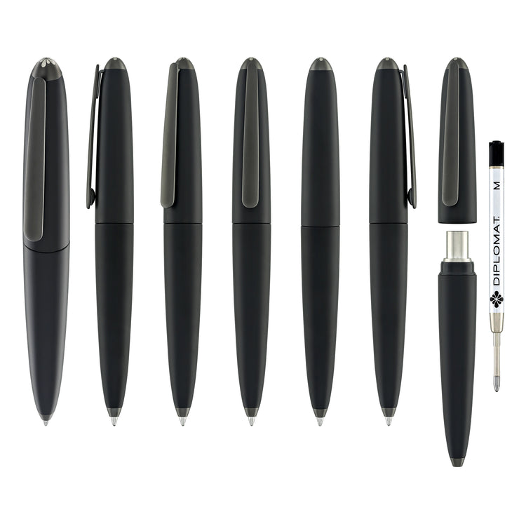 Diplomat Aero Ballpoint Pen in Pure Black