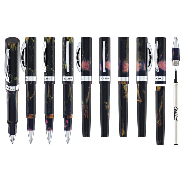 Conklin Toledo Rollerball Pen in Golden Evergreen Whisper with Chrome - Limited Edition