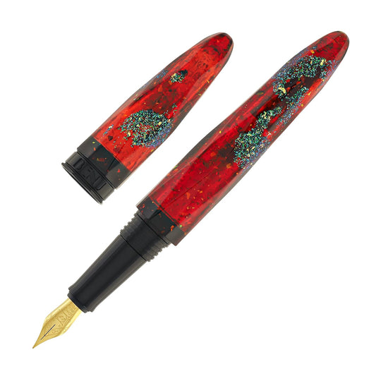 Benu Briolette Fountain Pen in Ruby Forest
