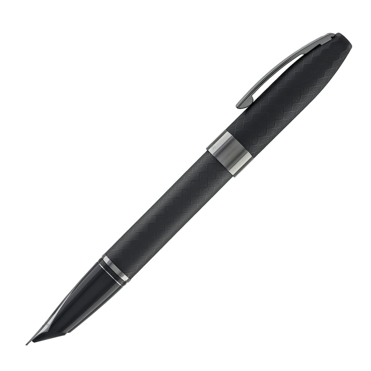 Sheaffer Legacy Chevron Fountain Pen in Matte Black with PVD Gunmetal