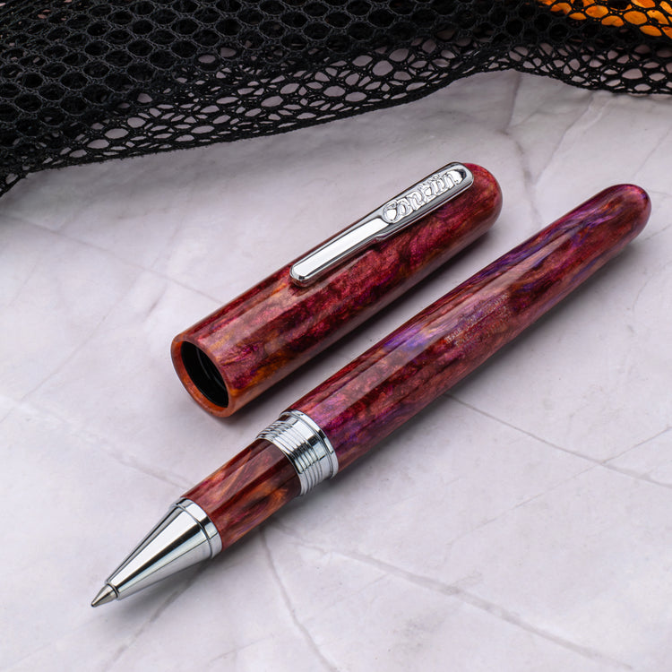 Conklin Streamline Rollerball Pen in Glossy Sunset Medley with Chrome Trim - Limited Edition