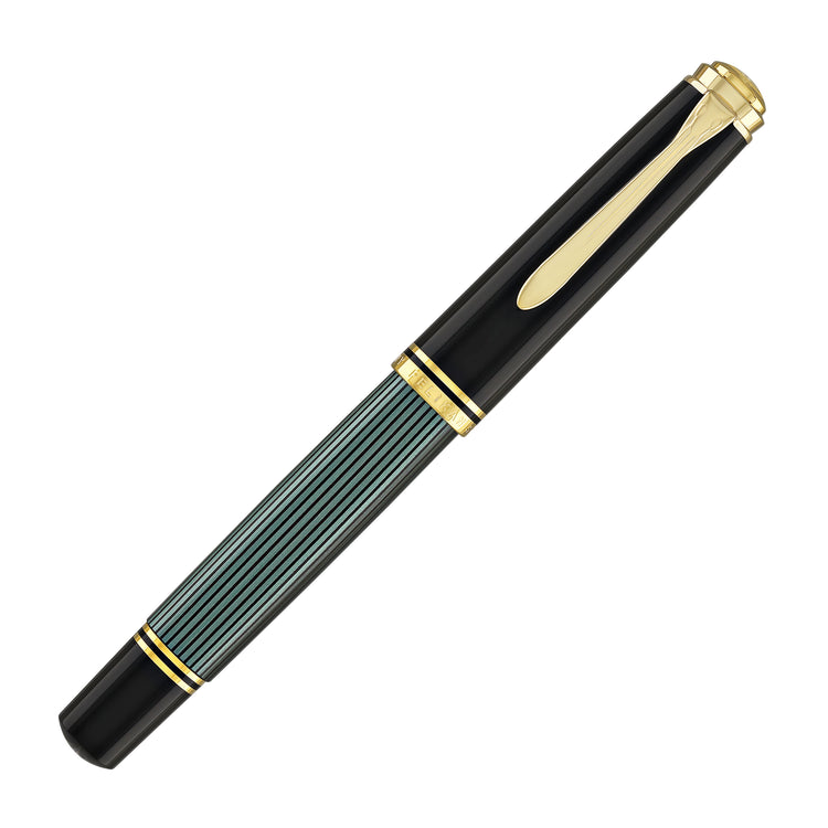 Pelikan Souveran M1000 Fountain Pen in Black & Green - 18K Gold