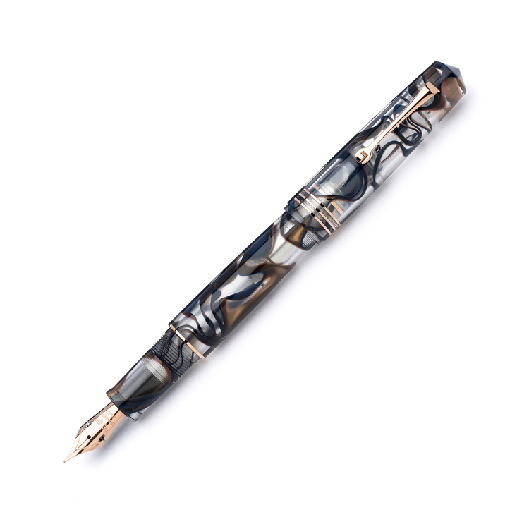 Leonardo Momento Zero Grande Fountain Pen in Sole with Rose Gold Trim