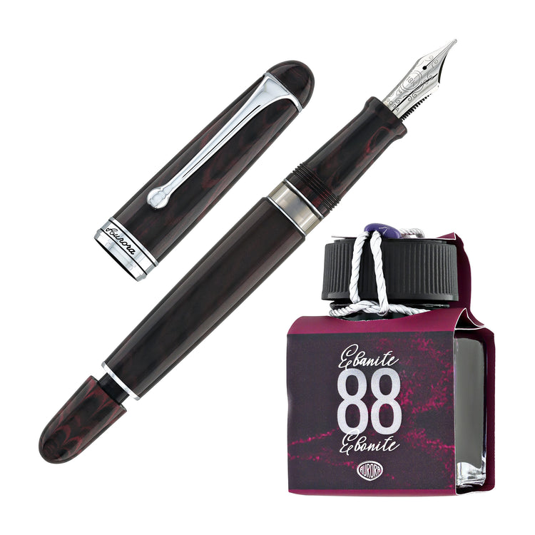 Aurora 88  Fountain Pen in Ebonite Magenta - 18K Gold