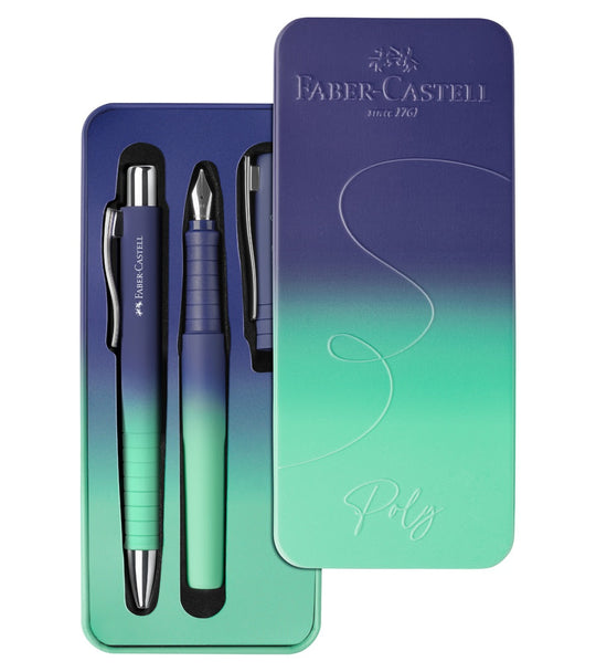 Faber-Castell Poly Ball Flow in Buzzing Blue Gift Tin