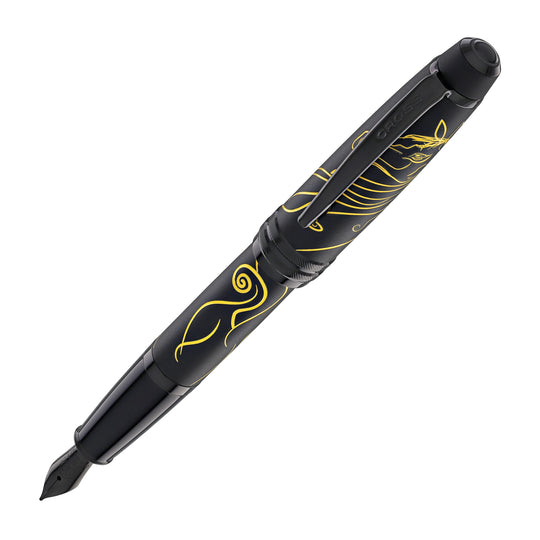 Cross Bailey Year of the Horse Fountain Pen in Matte Black with Black PVD Coated - Medium Nib