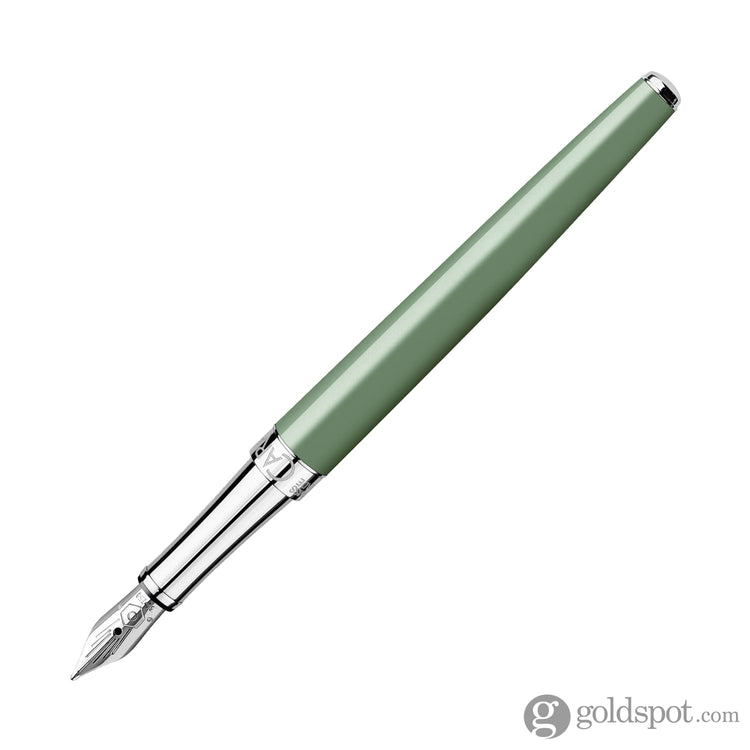 Caran d’Ache Léman Slim Fountain Pen in Vert de Gris - 18K Gold Fountain Pen