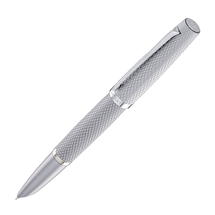 Diplomat Viper Fountain Pen in Silver Guilloche - Fine/Medium Nb