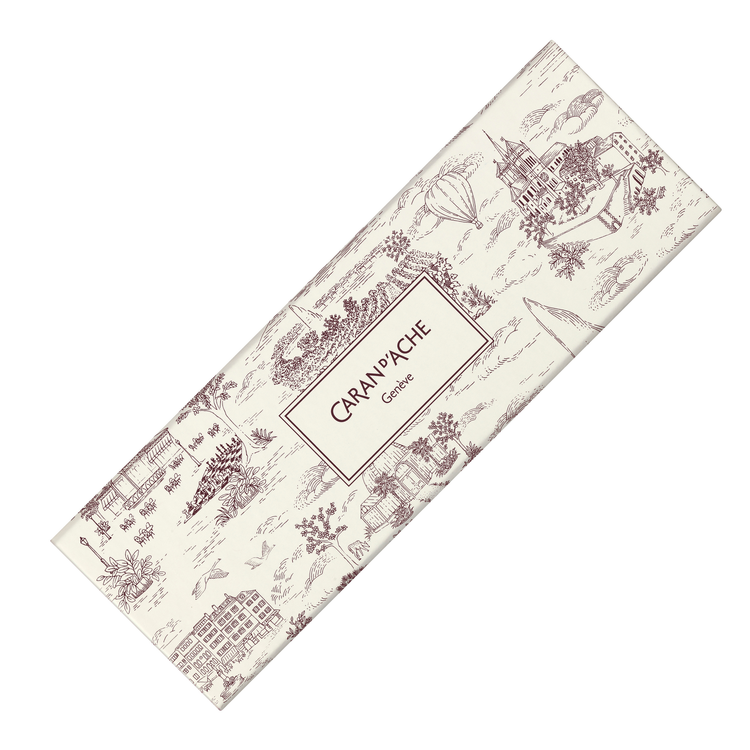 Caran d'Ache 849 Toile de Jouy Ballpoint Pen in Burgundy - Medium Point